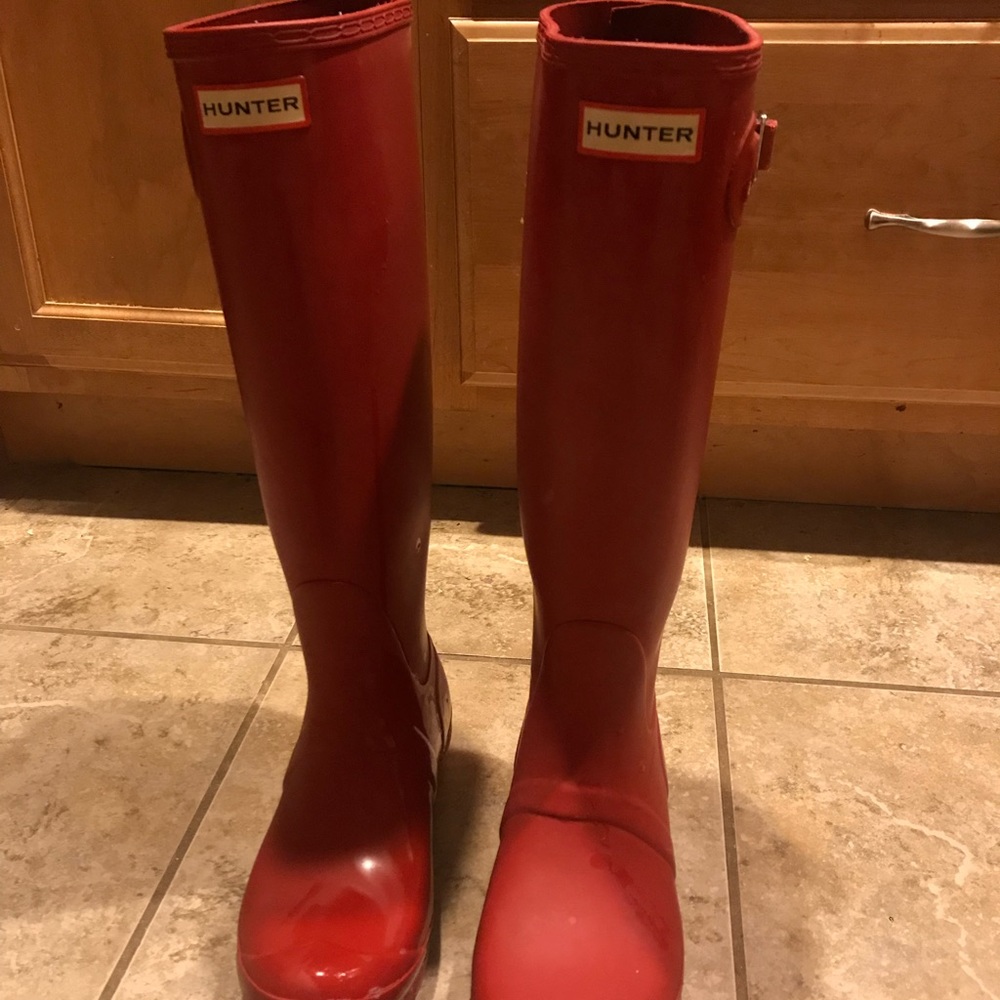 Red Hunter boots